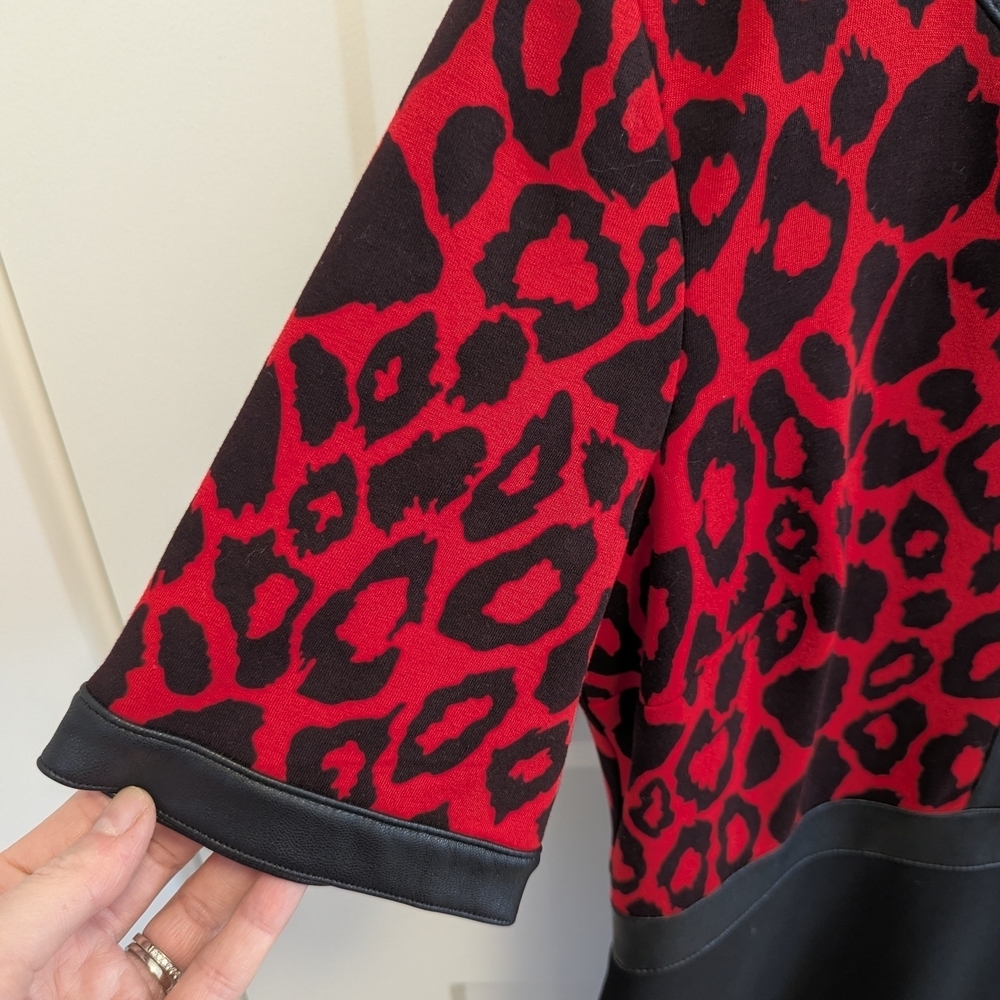 Joseph Ribkoff Red and Black Leopard Dress - Picture 4 of 7